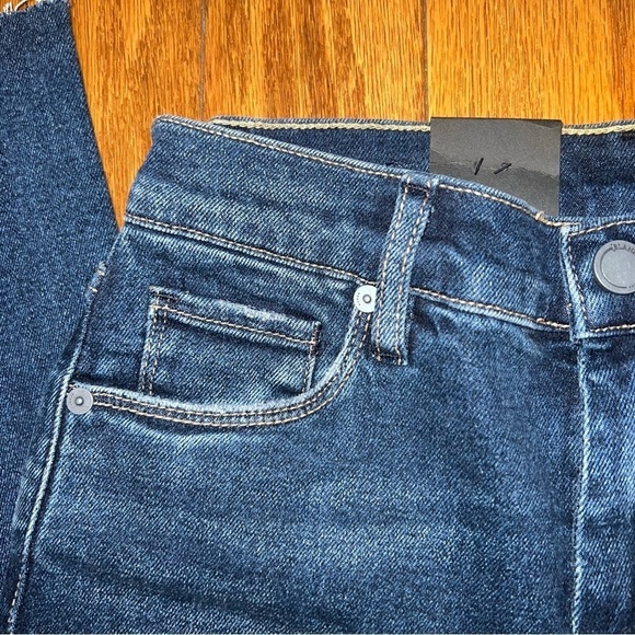 NWT Blank NYC The Madison High Rise Crop Dark Wash Jeans Raw Hem Size 25 - Picture 6 of 12